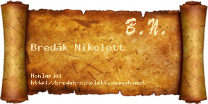 Bredák Nikolett névjegykártya